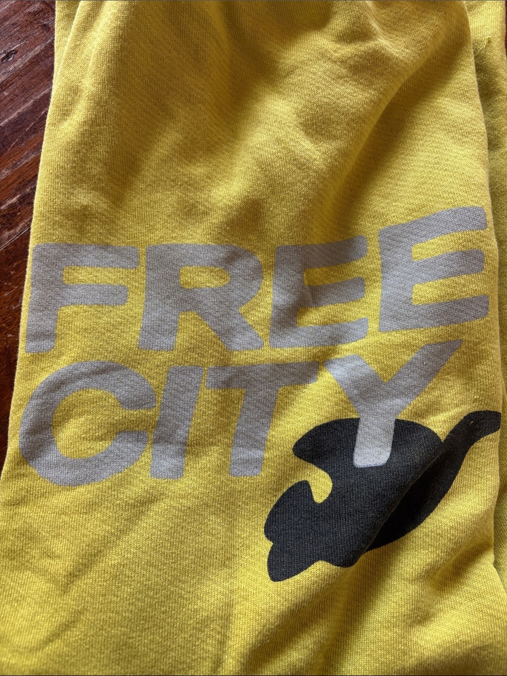 Freecity Mustard Yellow Sweat Pants with Nature Love Label Medium